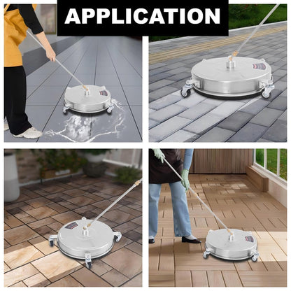 18" Pressure Washer Surface Cleaner with 4 Wheels, 1/4" Quick Plug, Surface Cleaner for Pressure Washer Attachment for for Concrete, Patio, Sidewalk, Deck and Driveways, 5000 PSI