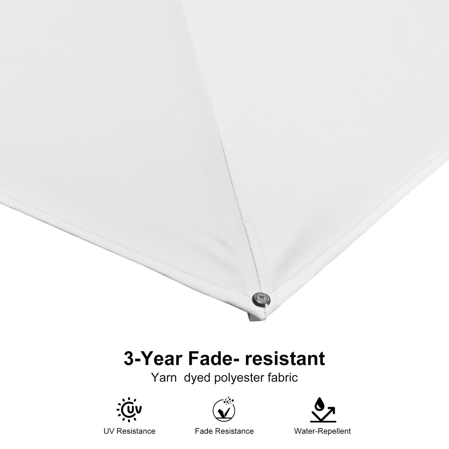 PURPLE LEAF 8 FT White Cantilever Patio Umbrella Aluminum Square Outdoor Offset Umbrella Hanging Windproof with 360° Rotation for Garden Deck Pool, White
