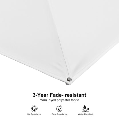 PURPLE LEAF 8 FT White Cantilever Patio Umbrella Aluminum Square Outdoor Offset Umbrella Hanging Windproof with 360° Rotation for Garden Deck Pool, White