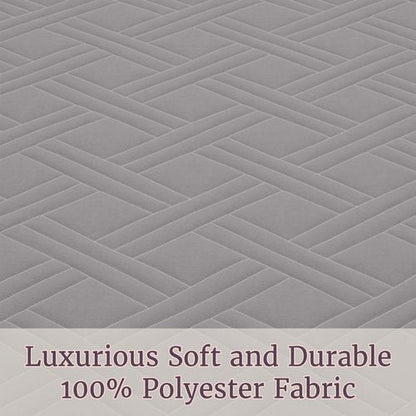 Lavish Home Twin Size Quilt Bedding Coverlet - All-Season Washable Lightweight Quilt Bedspread - Basket-Weave Polyester Bedding with Quilted Blanket Pattern (Gray)