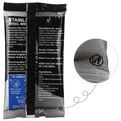 Heigble 6 Pack 60 Count Stainless Steel Cleaner Wipes Stainless Steel Polish Wipes Clean and Polish Appliances for Household Appliances Including Oven Refrigerator Dishwasher Microwave and Grill
