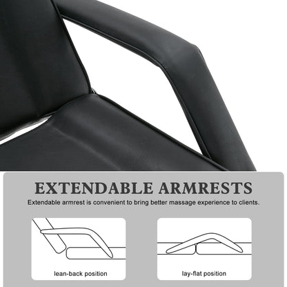 BarberPub Hydraulic Massage Bed Height Adjustable Tattoo SPA Chair Multi-Functional Facial Table Beauty Equipment for Salon 2753 (Black) (Black)