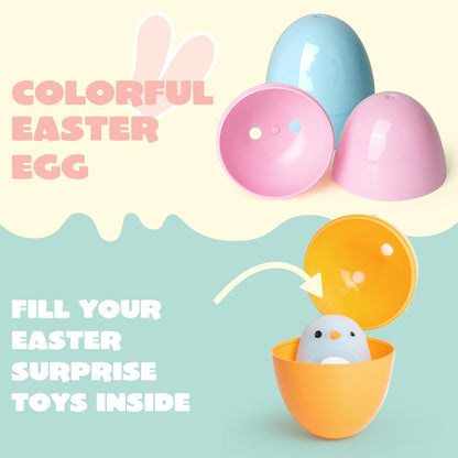 500 2.3" JOYIN PCS Pastel Easter Eggs, Empty Plastic Eggs, Colorful Plastic Eggshell Bulks for Easter Hunt, Filling