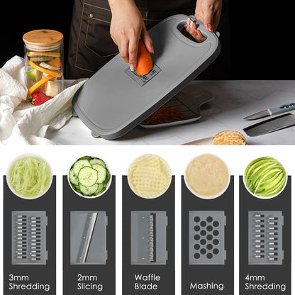 Camping Cutting Board, HI NINGER Collapsible Chopping Board with Colander, 9-In-1 Multi Chopping Board Kitchen Vegetable Washing Basket for Camper,Camping Gifts Camping Accessories for RV Campers