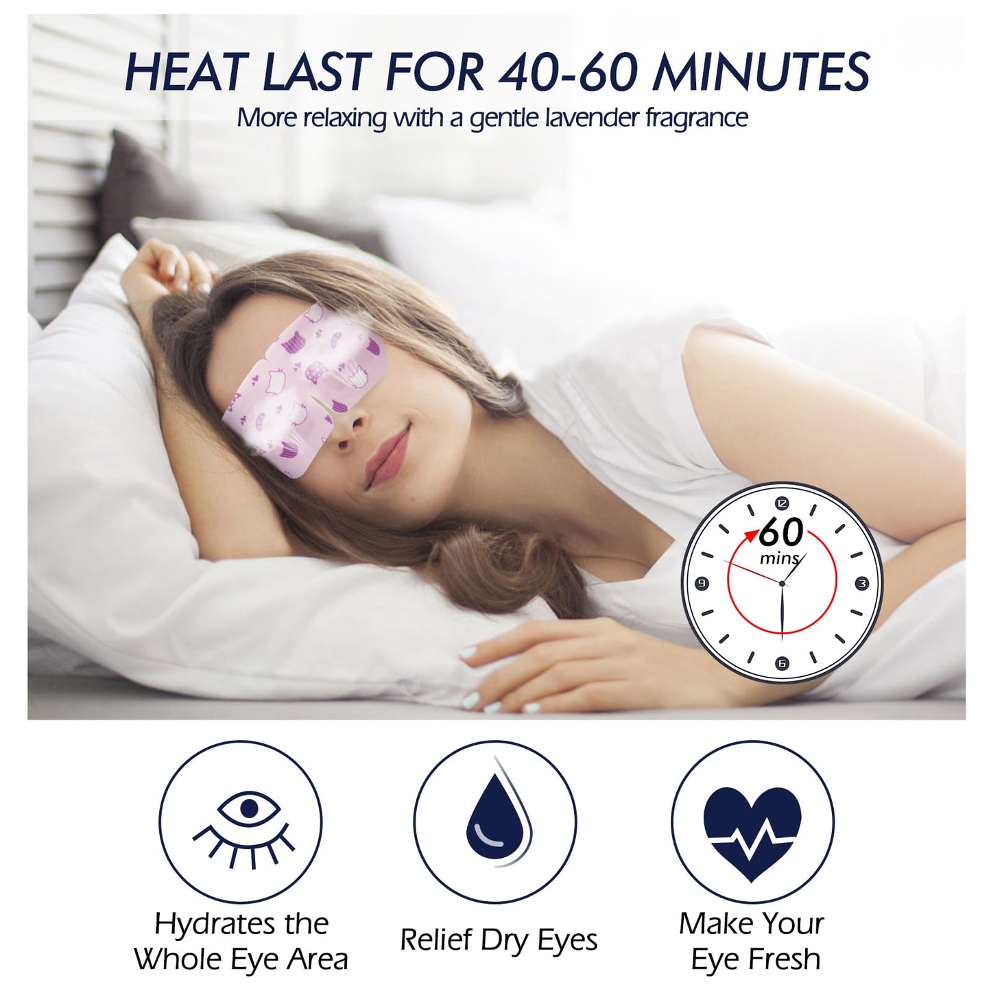 Jekeno Steam Eye Mask, 16 Packs Eye Masks for Dry Eyes, 40-60 Minutes Self Moist Warm Compress Heated Disposable Mask for Sleep, Spa Relaxing Trip Gifts, Travel Essentials for Women Men