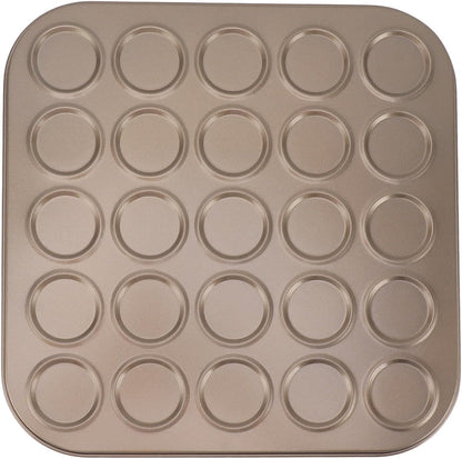 Muffin Top Pan, Non-Stick Coating Baking Tray for High Temperature Muffin Baking, 25 Hole Carbon Steel