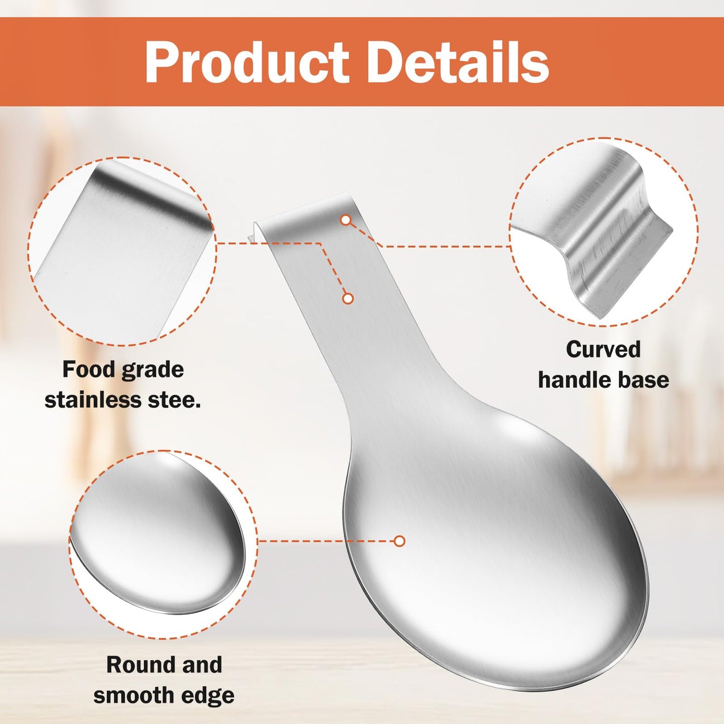 10 Pcs Silver Stainless Steel Spoon Rest, Heavy Duty Utensil Holder for Spatula & Ladle, Dishwasher Safe for Stove Top & Countertop Kitchen Cooking Utensils, 10.24 x 3.86 Inch