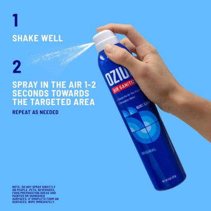Ozium® 8 Oz. Air Sanitizer & Odor Eliminator for Homes, Cars, Offices and More, Original Scent - 4 Pack | Reduces Airborne Bacteria Eliminates Smoke & Malodors