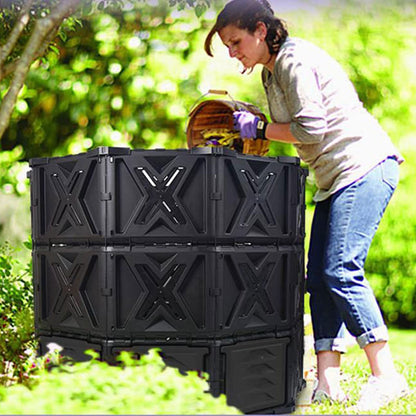 Kitchen Compost Bin, Compost Bin Outdoor Tumbler Compost, 540L(142 Gallons) Extra Large Capacity BPA Free Composting Box All Season Composter for Garden Yard, Can Also be a Pet Fence ,Indoor Compost B