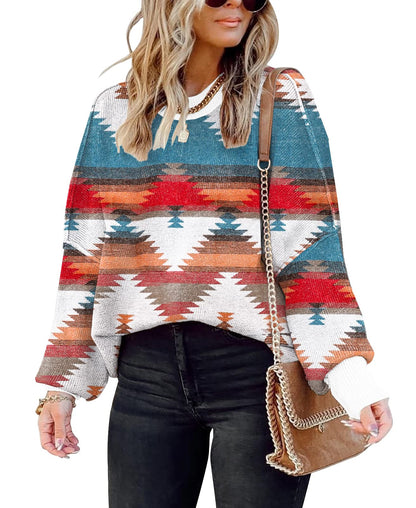 ETCYY Womens Oversized Sweaters Fall 2025 Fashion Clothes Trendy Batwing Sleeve Colorblock Striped Knit Pullover Tops
