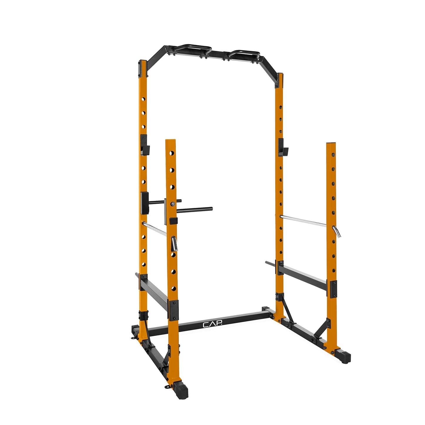 CAP Barbell Multi-Use Power Rack – Heavy-Duty Power Cage with Pull-Up Bar, Dip Handles, and J-Cup Catches – Strength Training Gym Rack for Home or Garage Gym | Orange