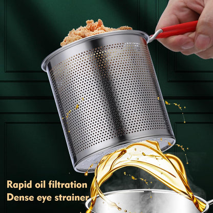 Deep Fryer Pot with Basket and Handle, Stainless Steel Frying Pan Mini Fryer Soup Pot with Tongs and Lid Japanese Tempura Fryer Deep Fryers Frying Pot for Fish Shrimp Chicken and Fries