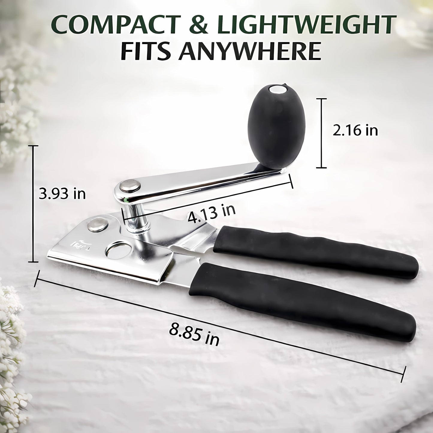Commercial Can Opener, Heavy Duty Manual Can Opener for Large Cans, Hand Crank Can Opener with Magnetic Lid Lifter, Stainless Steel with Bottle Opener