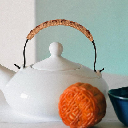 Hemoton Ceramic Teapot Handle, Adjustable Rope Wrapped U-Shape Replacement for Chinese Teapot