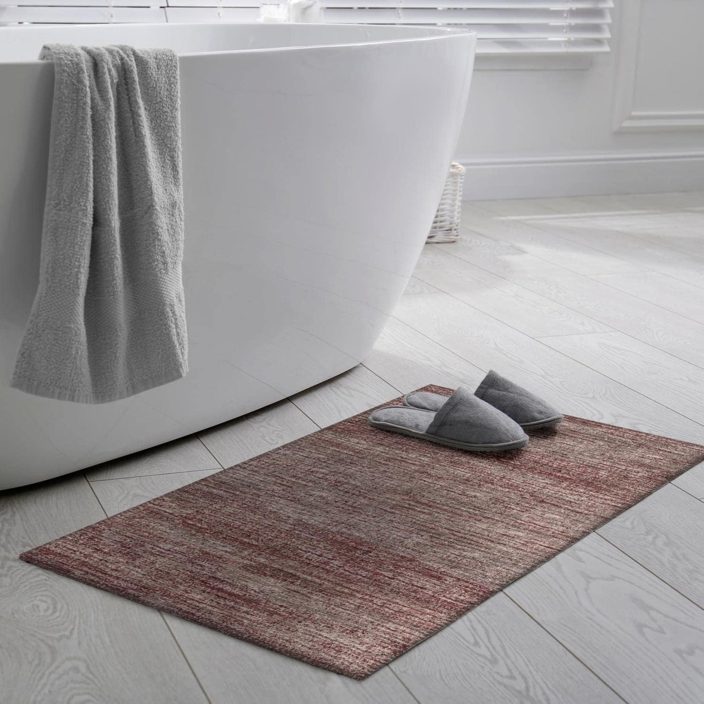 Marston 1'8" x 2'6" Transitional Burgundy Area Rug, Stain Resistant, Machine Washable, Non-Shedding for Bedroom, Living