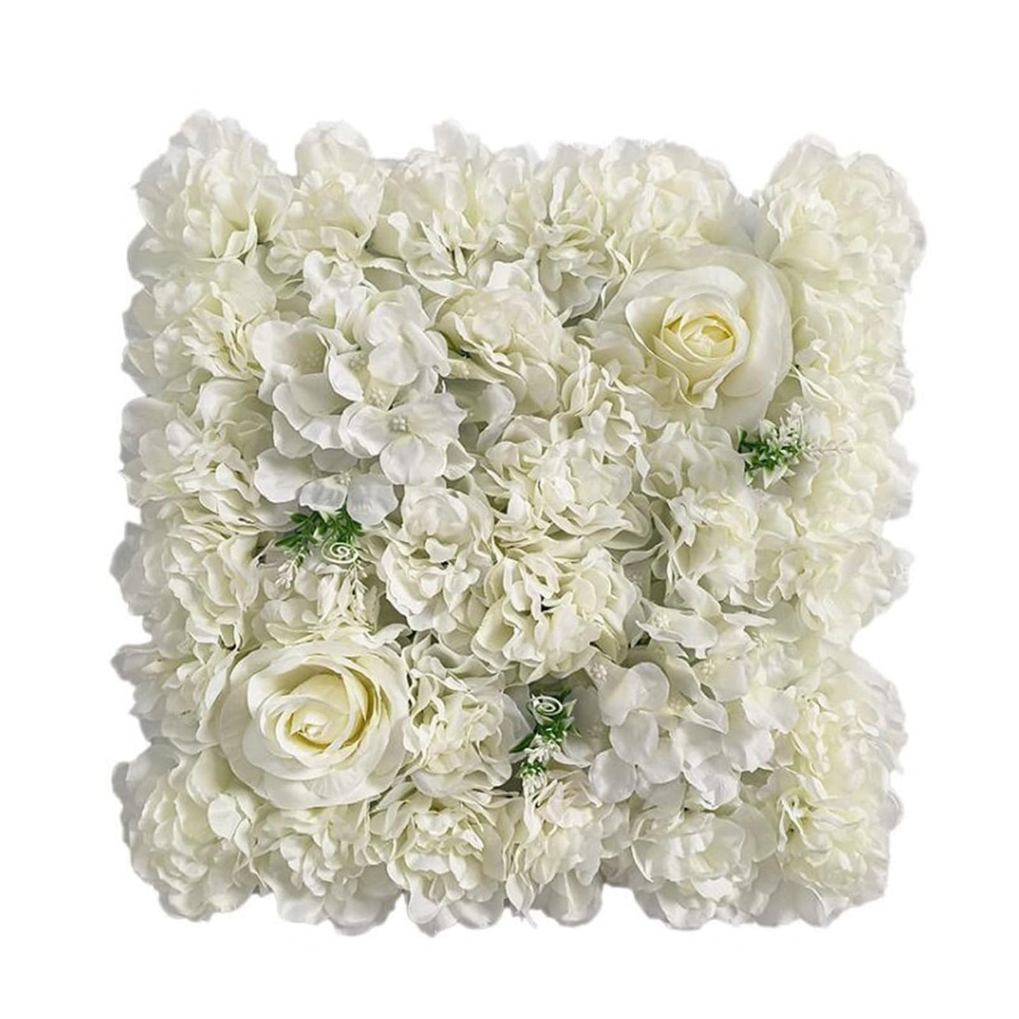JIIPOREGJ Flower Wall Panel,Artificial Flower Wall Panels Silk Rose Panels for Wedding Party Wall Backdrop Decoration,White,12pcs