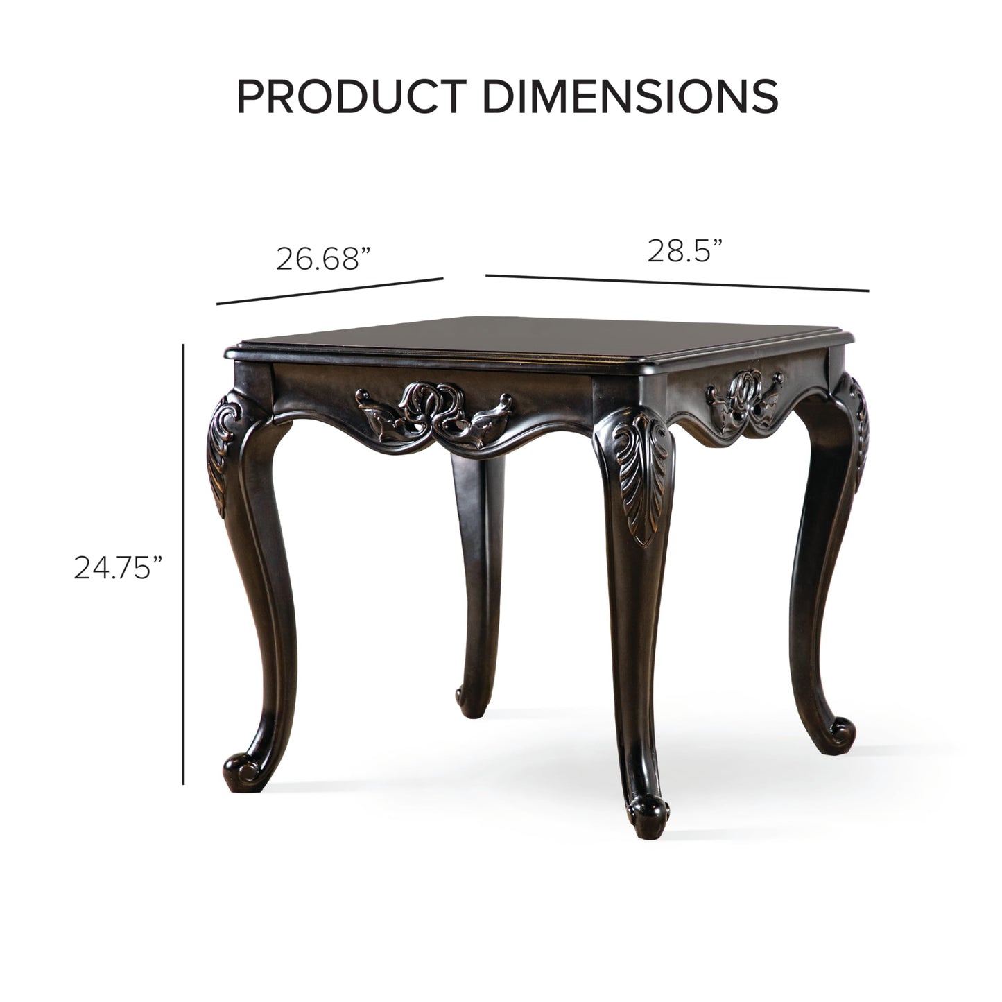 Furniture of America Raya 29-inch Traditional Accent Wood End Table with Cabriole Legs, Home Decor for Living Room, Lounge Area, Office, Espresso