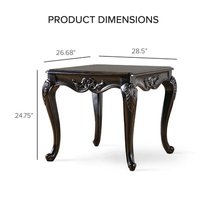 Furniture of America Raya 29-inch Traditional Accent Wood End Table with Cabriole Legs, Home Decor for Living Room, Lounge Area, Office, Espresso