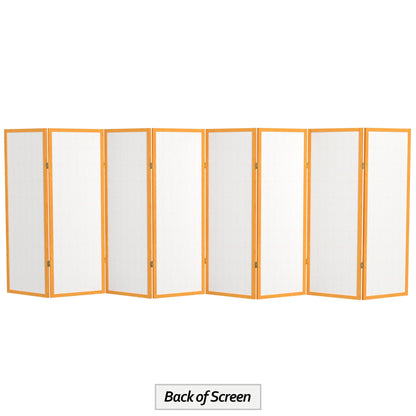 4 ft. Short Window Pane Shoji Screen - Honey - 8 Panels