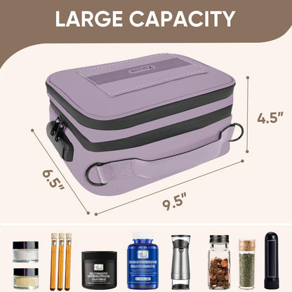 BALEINE Large Storage Bag with Combination Lock, Water-resistant Travel Organization Case (Lilac)