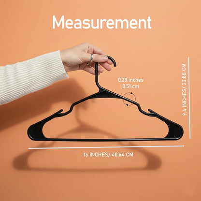 Utopia Home Plastic Hangers - Durable Space-Saving Clothes Hangers - 200 Pack in Black