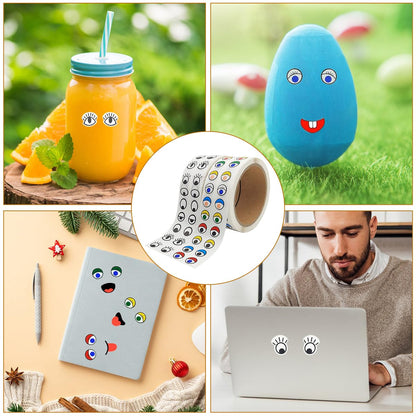 4000 pcs Eye Stickers, DaKuan 2 Models Eyeball Stickers, Eyes for Crafts, Sticker Eyes, for Handmade DIY, Crafts and Decorations (Black and White and Colour)