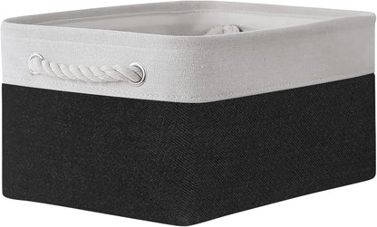 TheWarmHome 1 Pack Storage Bins for Shelves - 13.8x9.7x6.7 inch Organizer Basket for Closet, Laundry, Nursery (White &