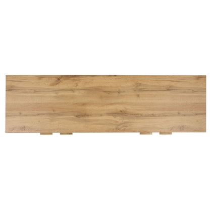 SAFAVIEH Quaid TV Stand for up to 65" Flatscreen, Oak Finish, 4 Doors, Entertainment Media Console (MED3103C)