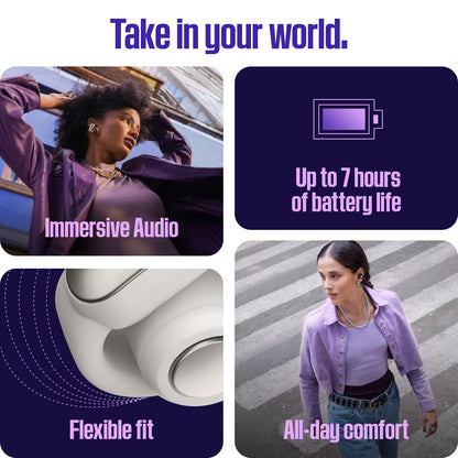 Bose Ultra Open Earbuds - Bluetooth Open Ear Earbuds with OpenAudio for Awareness, Clip-On Design for Comfort, Water Resistant, Up to 48 Hrs of Playtime, Desert Gold - Limited Edition Color
