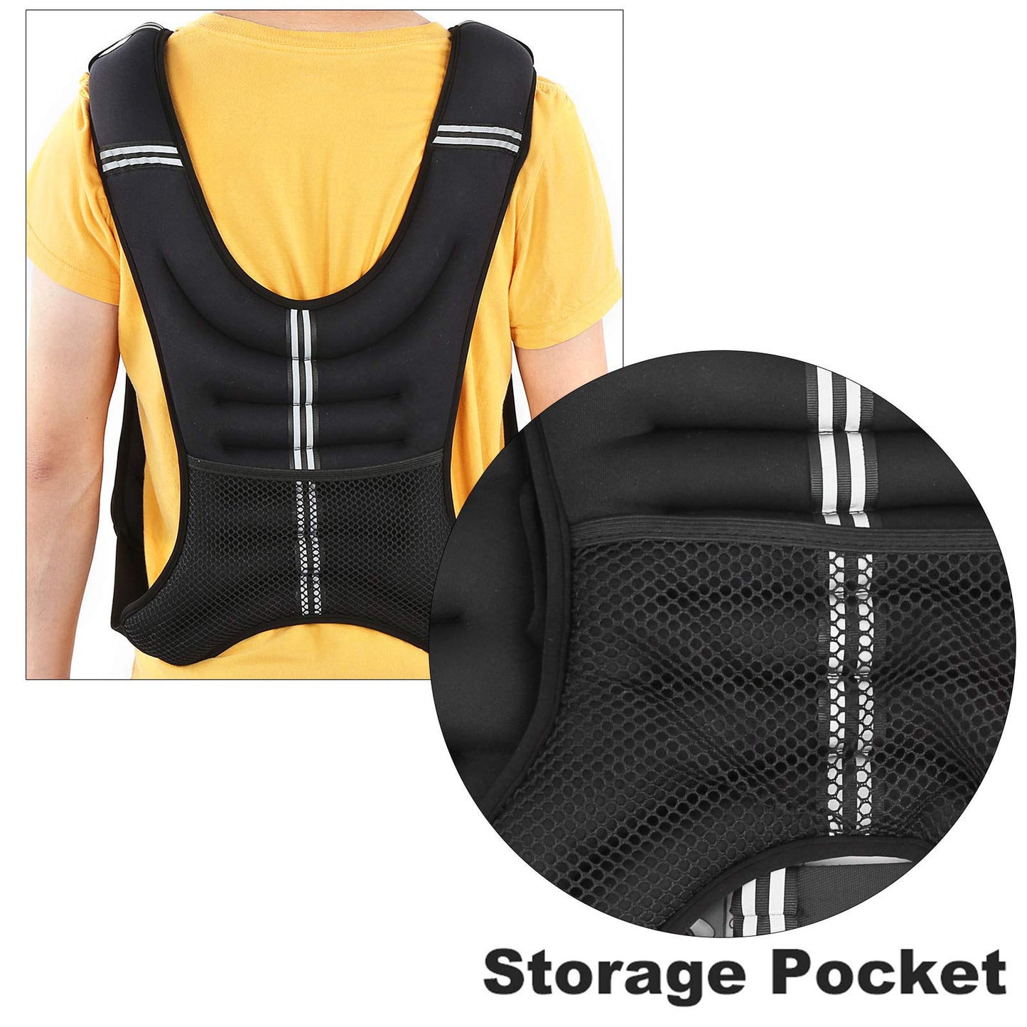 Domary Weighted Vest, Adjustable Fitness Training Vest with Elastic Material and Widened Shoulder Straps for Strength Training and Cardio Workout