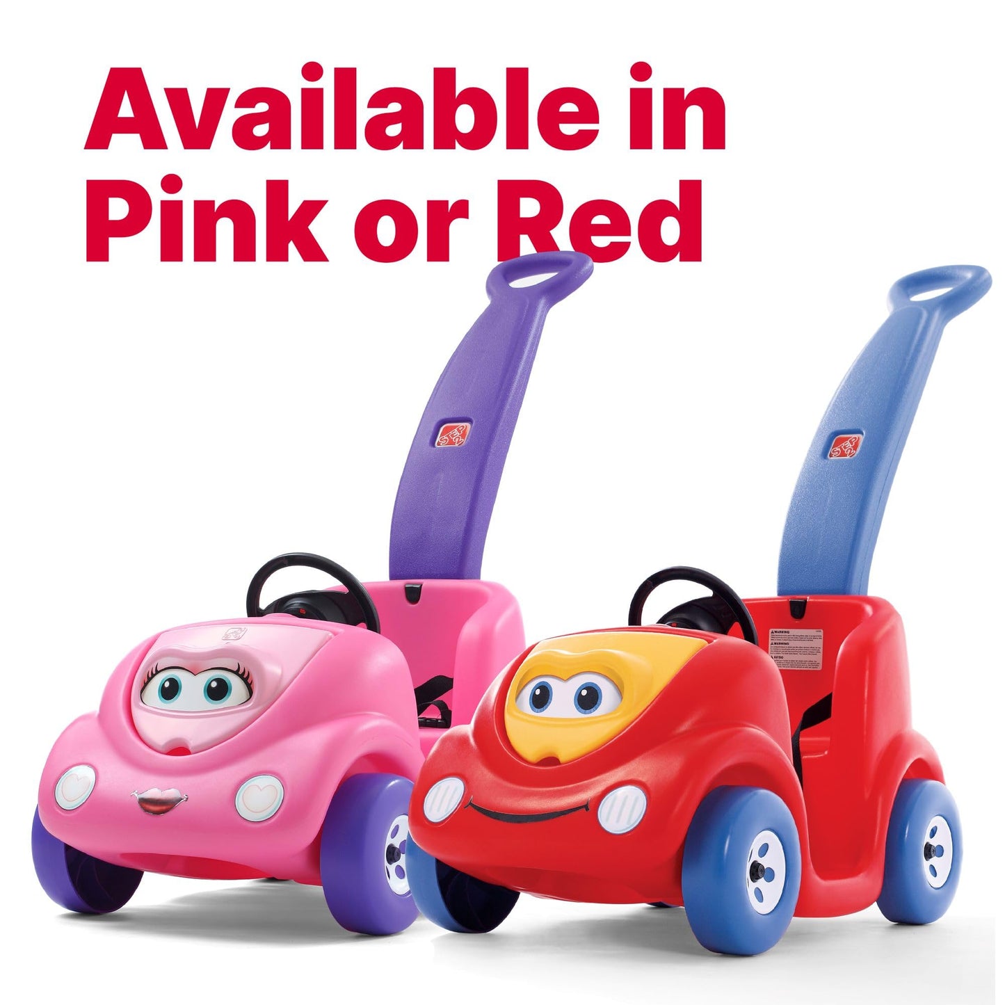 Step2 Push Around Buggy Kids Push Car, Ride On Toy, Stroller Substitute, Includes Seat Belt & Horn, Made of Durable Plastic, Max Weight 50 lbs., For Toddlers 1.5-4 Years Old, Red