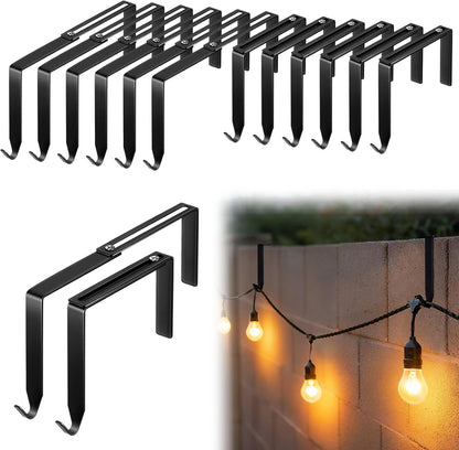 12 3.2-6 Inch Frienda Pcs Adjustable Outdoor Light String Metal Hooks for Concrete Wall Cinder Block Fences Hangers