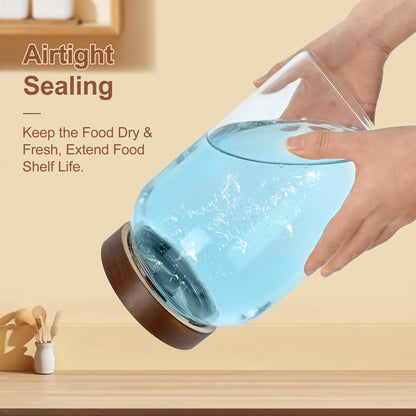 Large Glass Jar of 2 Pack,108floz/3200 ml Glass Canisters with Airtight Lids,Pantry Jar with Anti-Slip Mat and Label, Glass Storage Container for Kithchen Food,Flour,Sugar,Cereal,Rice,Pasta,Oats