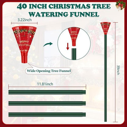 IPOOLTENG Christmas Tree Watering Funnel 3 Tube 1 Funnels 40 Inch - 3 Section Plastic Christmas Tree Funnel Waterer, Long Funnels for Watering Trees, Best Gifts for Your Parents to Water Tree