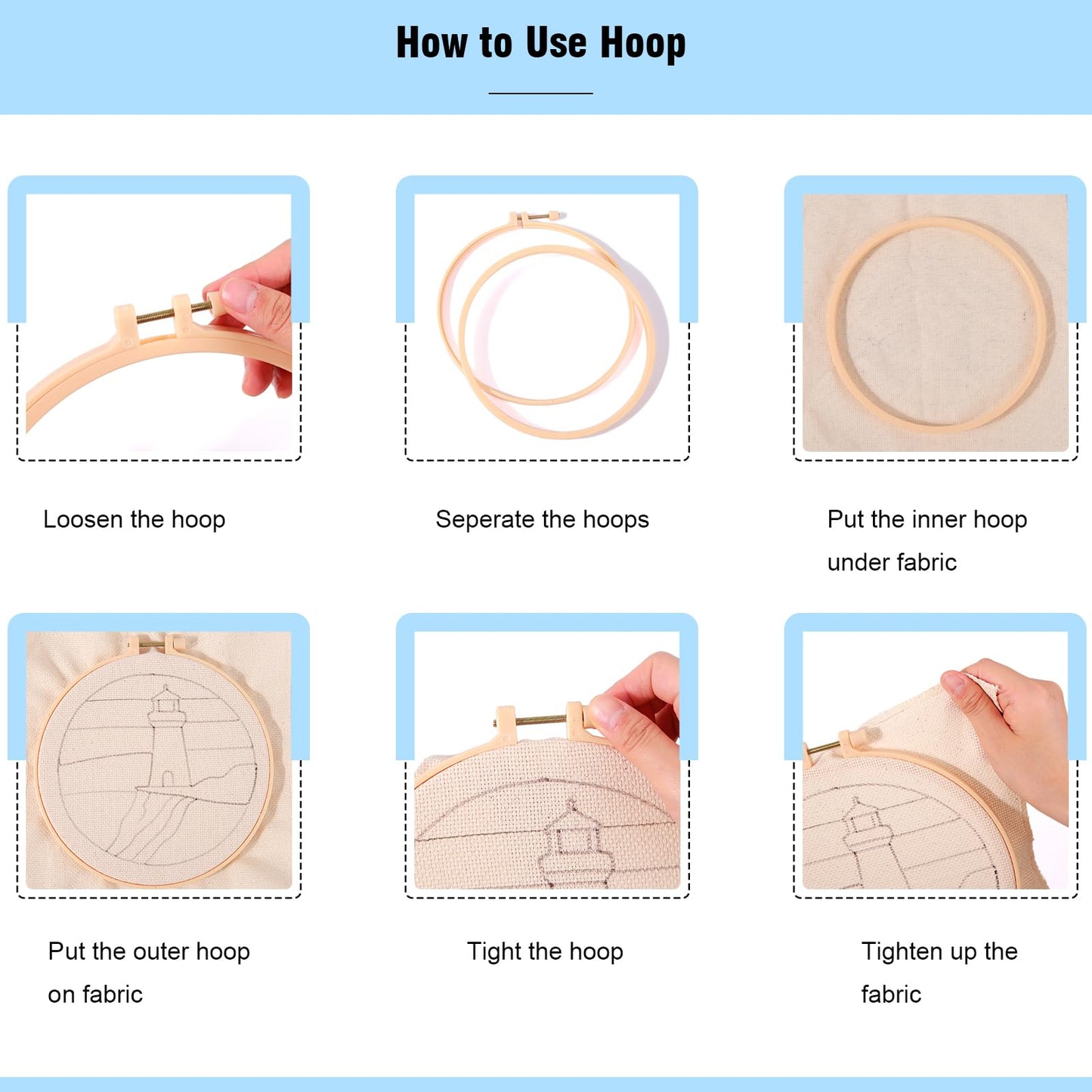 LACHLAND Punch Needle Kit Beginners, Landscape Stitching Kit for Adults&Teens DIY Embroidery Starter Craft with Yarn Needle Tool Easy Hobby Home Decor Gifts for Craft Lover (Lighthouse)
