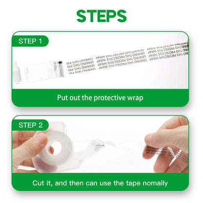 LOCKLOCK Double Sided Tape Light Duty, 8 Pack, 1/2 x 300 inches, Narrow Double Stick Tape for Crafts, Arts Projects, Gift Wrapping, Alternative to Scrapbook Tape, Office and School Supplies.