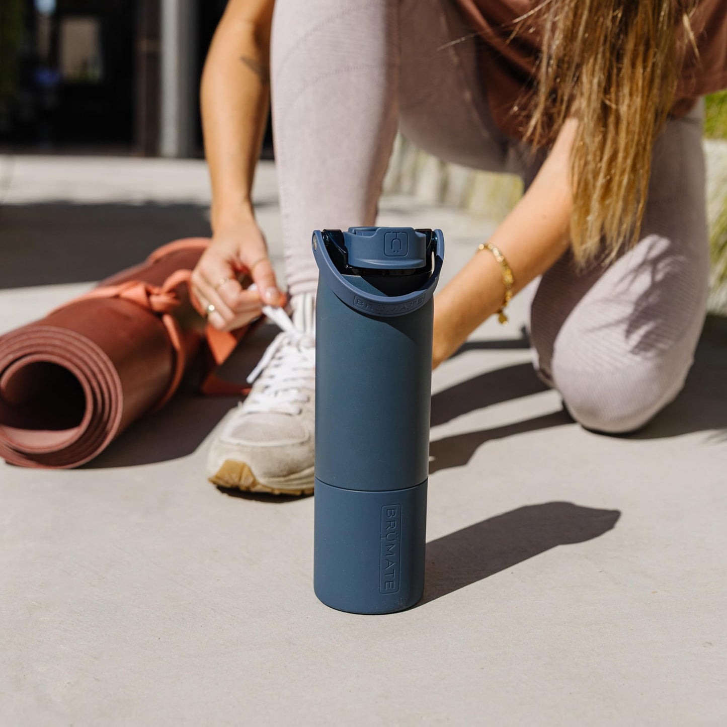 BrüMate Rise 25oz Water Bottle With 100% Leakproof Covered Silicone Straw | Insulated Stainless Steel Water Bottle | Cup-Holder Friendly | Fast Flow | Soft Sip Silicone Spout | BPA-Free (Lavender)