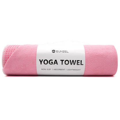 Eunzel Hot Yoga Towel - Microfiber Non Slip Yoga Mat Towel with Grip Dot Sweat Absorbent Towel for Hot Yoga, Pilates and Fitness 72" x 24", Dark Cyan/Orange