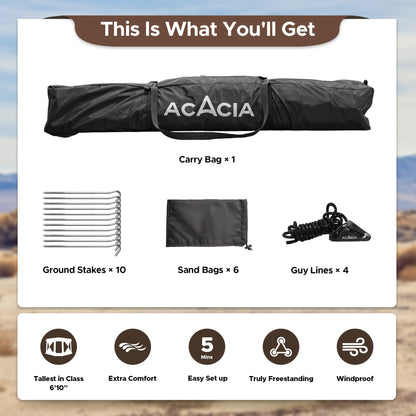 Space Acacia Lite Camping Tent | 4-8 Person Pop Up Tents for Camping | Lightweight & Durable Beach Tent | Level 7 Wind Resistance, UPF 50+ | Quick Setup for Camping & Backyard, Moonstone
