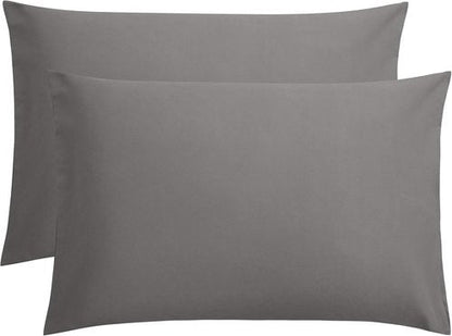 FLXXIE Pillow Cases - Soft Microfiber Queen Pillow Covers | Wrinkle Resistant, 2-Piece Set, Dark Grey 20x30