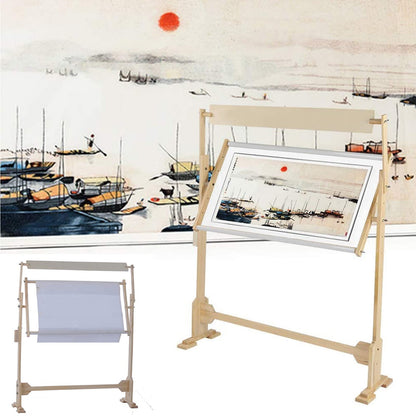ELUKHT Embroidery Hoops Stand, 360 Degree Adjustable Embroidery Stand,Cross Stitch Frame Stand,Wooden Frame Cross Stitch Floor Stand for Cross Stitch Needlework Art Craft Sewing