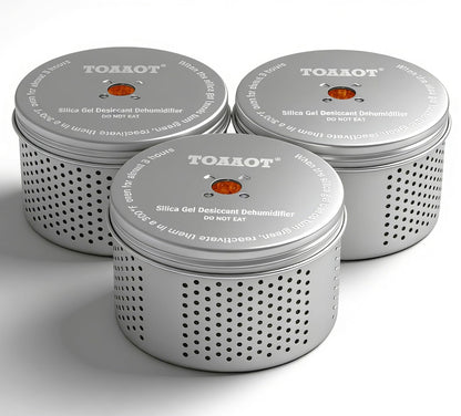 TOAAOT Gun Safe Dehumidifier, Moisture Absorber, 200g Small Silica Gel Desiccant Canister for Gun Cabinets & Safes, Aluminum Shell, Reusable