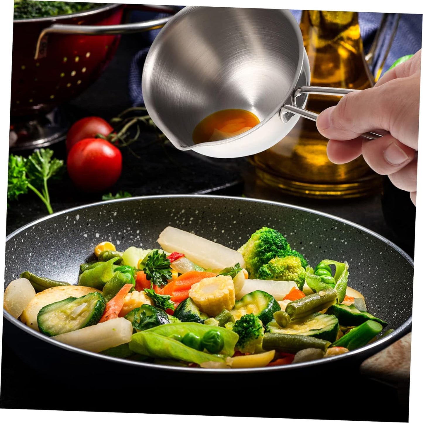 Pour Oil Small Pot, Steaming Pot, Stainless Steel Saucepan for Cooking Milk, Mini Pan
