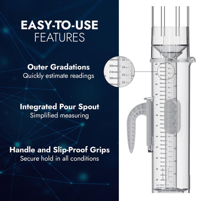 CLIMALYTIC Tropo Rain Gauge & Snow Gauge - Freeze-Proof All Weather Gauge for Extended Outdoor Use - Large 13.5” Capacity - Professional, CoCoRaHS-Approved Accuracy - Easy-to-Use Rain & Snow Meter