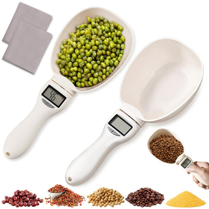 2pcs Digital Measuring Spoon Scale,Electronic Measuring Spoon 800g/0.1g High Precision with Screen,Adjustable Measuring Spoon for Cooking, Pet Food,Daily Meals
