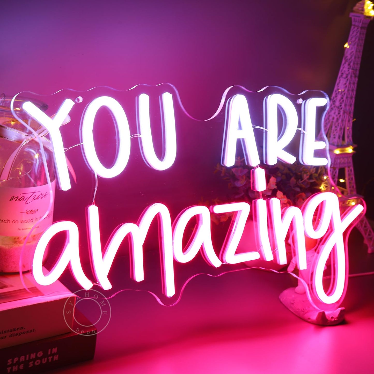 SYLHOME You Are Amazing LED Neon Light Sign 5V Girls Boys Bedroom Living Room Classroom Wall Decor Sign Hanging Smart Kid Birthday USB 16.9" X 10.6" Warm White
