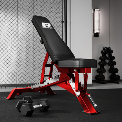 RITFIT Adjustable Weight Bench with Multiple Back Positions for Full Body Workouts, Incline, Decline, and Flat Settings for Home Gym Strength Training, 1300LB Capacity