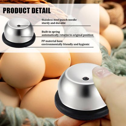 Egg Piercer for Raw Eggs, Stainless Steel Needle Egg Punch Tool with Black Anti-Slip Base to Get Good Hard Boiled Eggs for Home and Commercial Kitchen Use