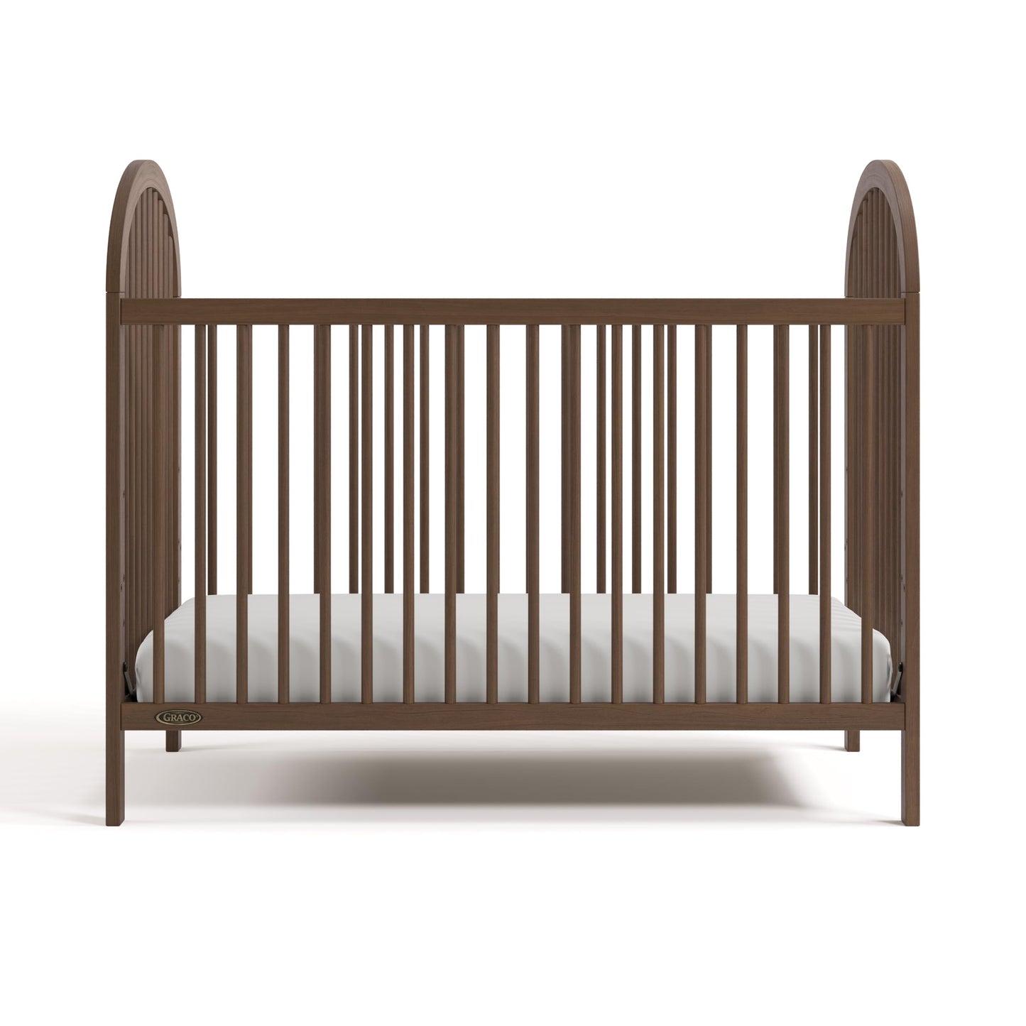 Graco Olivia 3-in-1 Convertible Crib – GREENGUARD Gold Certified, 100% Solid Wood, Fits Standard Baby Crib Mattress, Converts to Toddler Bed and Daybed, 4 Adjustable Mattress Heights (Hazelnut)