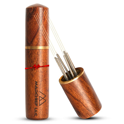 MADCHIEF WDT Tool Espresso – 6x 0.35mm Needles with Stand | Espresso Coffee Distribution & Stirring WDT Tool | Wooden Handle Coffee Distributor Barista Tools for Even Extraction & Better Crema